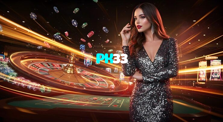 PK33 casino presented on mobile device in Pakistan with slots and live games